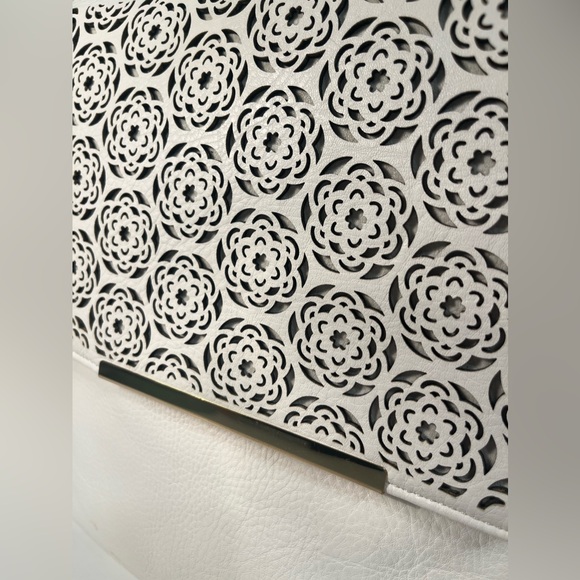 Bosalina Perforated Style Crossbody Bag Purse White - Picture 3 of 13